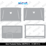 Acer Predator Helios 300 PH315 - 51 (N17C1) Skin Template Vector