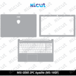 MSI GE60 2PC Apache (MS-16GF) Skin Template Vector