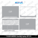 OVERPOWERED Gaming Laptop OP-LP2 Skin Template Vector