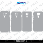 Xiaomi Redmi Note 9 Skin Template Vector