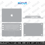MacBook Pro (15-inch, 2008, 2009, 2010, 2011, 2012) A1286 Skin Template Vector