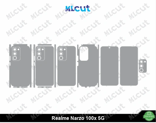 Realme Narzo 100x 5G Skin Template Vector