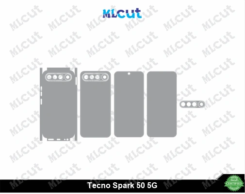 Tecno Spark 50 5G Skin Template Vector