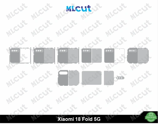 Xiaomi 18 Fold 5G Skin Template Vector